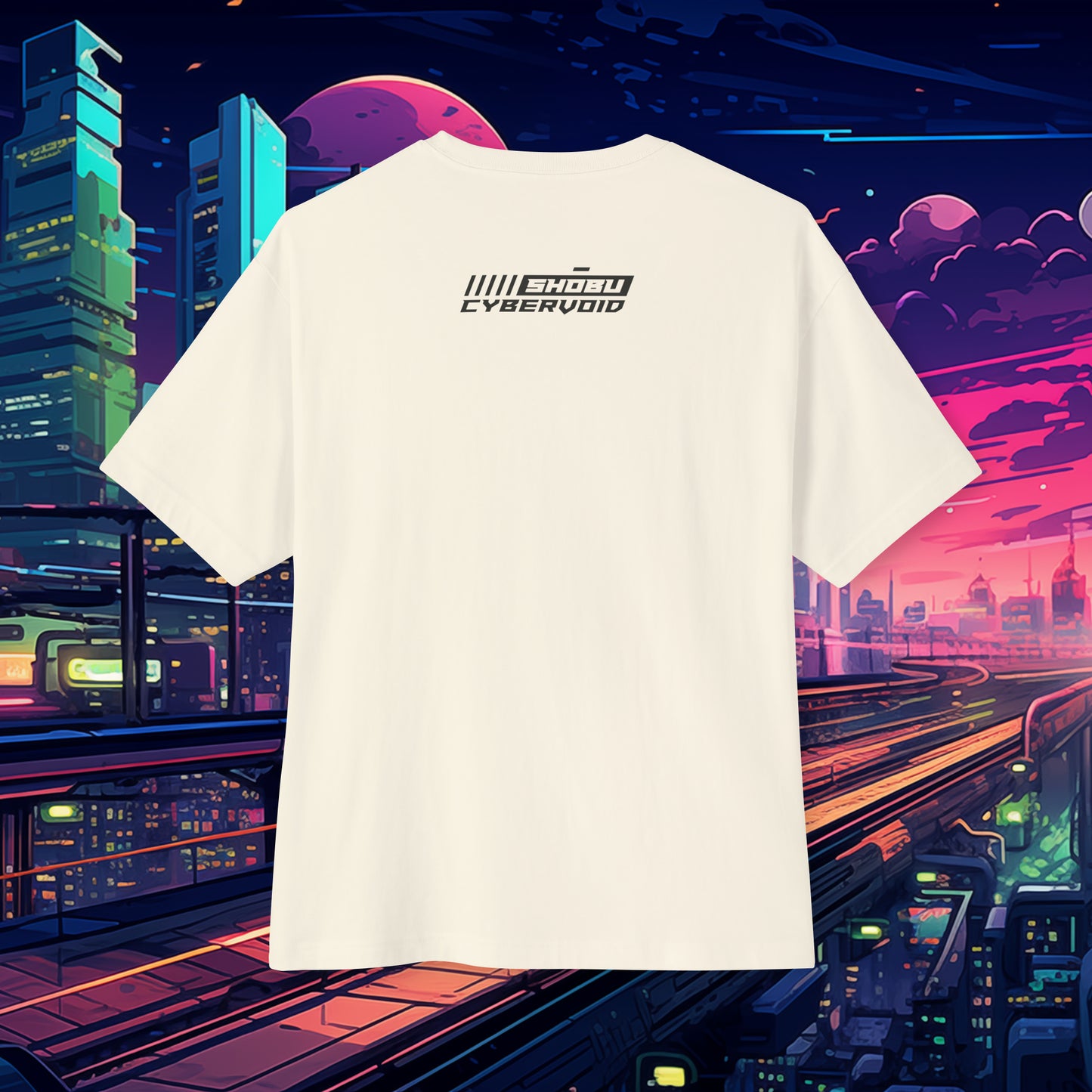 Oversized Relaxed Fit Cotton Boxy T-Shirt - SHŌBU CYBERVOID - Citizens of Neo-Tokyo - Algorithmic Oracle