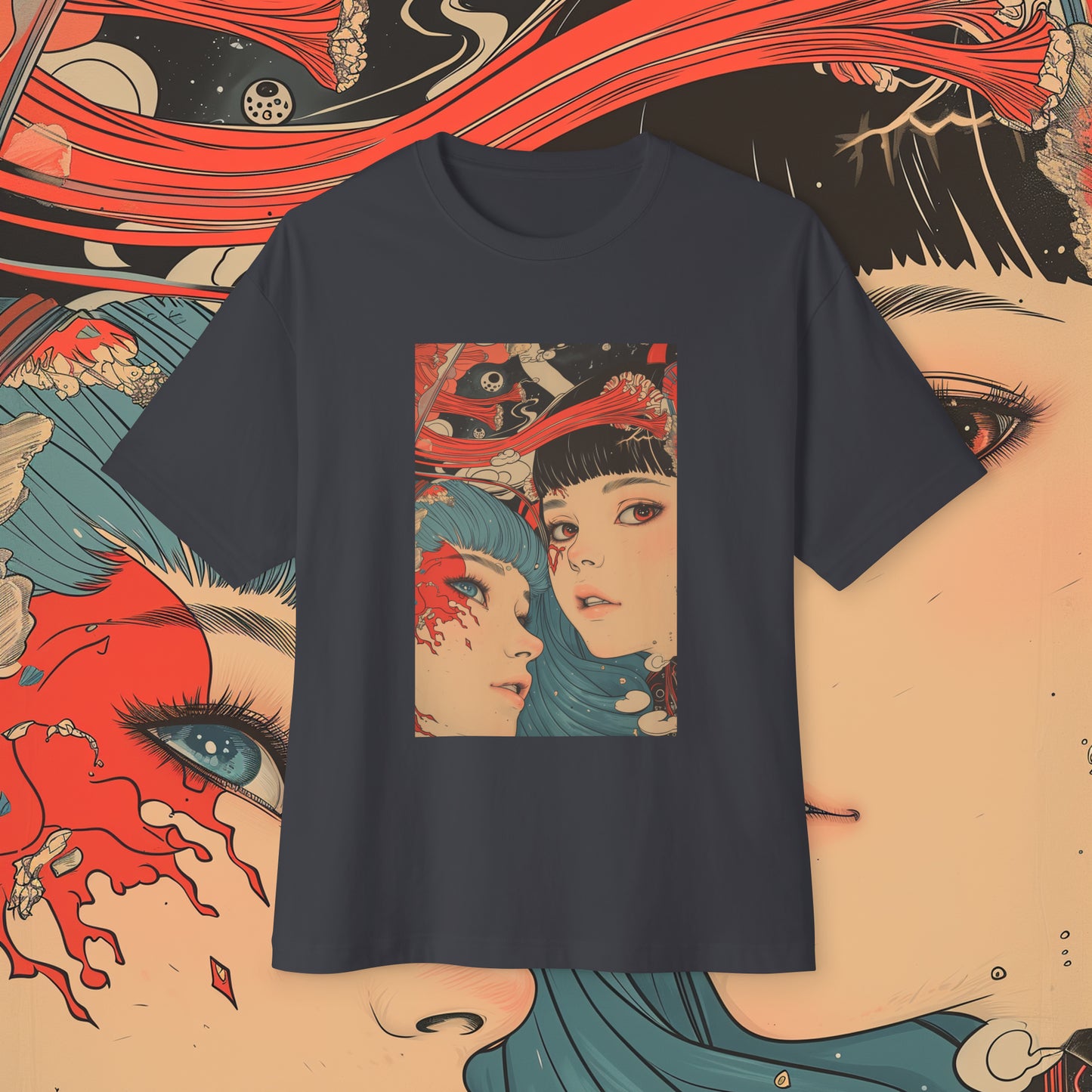 Oversized Relaxed Fit Cotton Boxy T-Shirt - PSYCHODELIA - Intangible Chordcasters