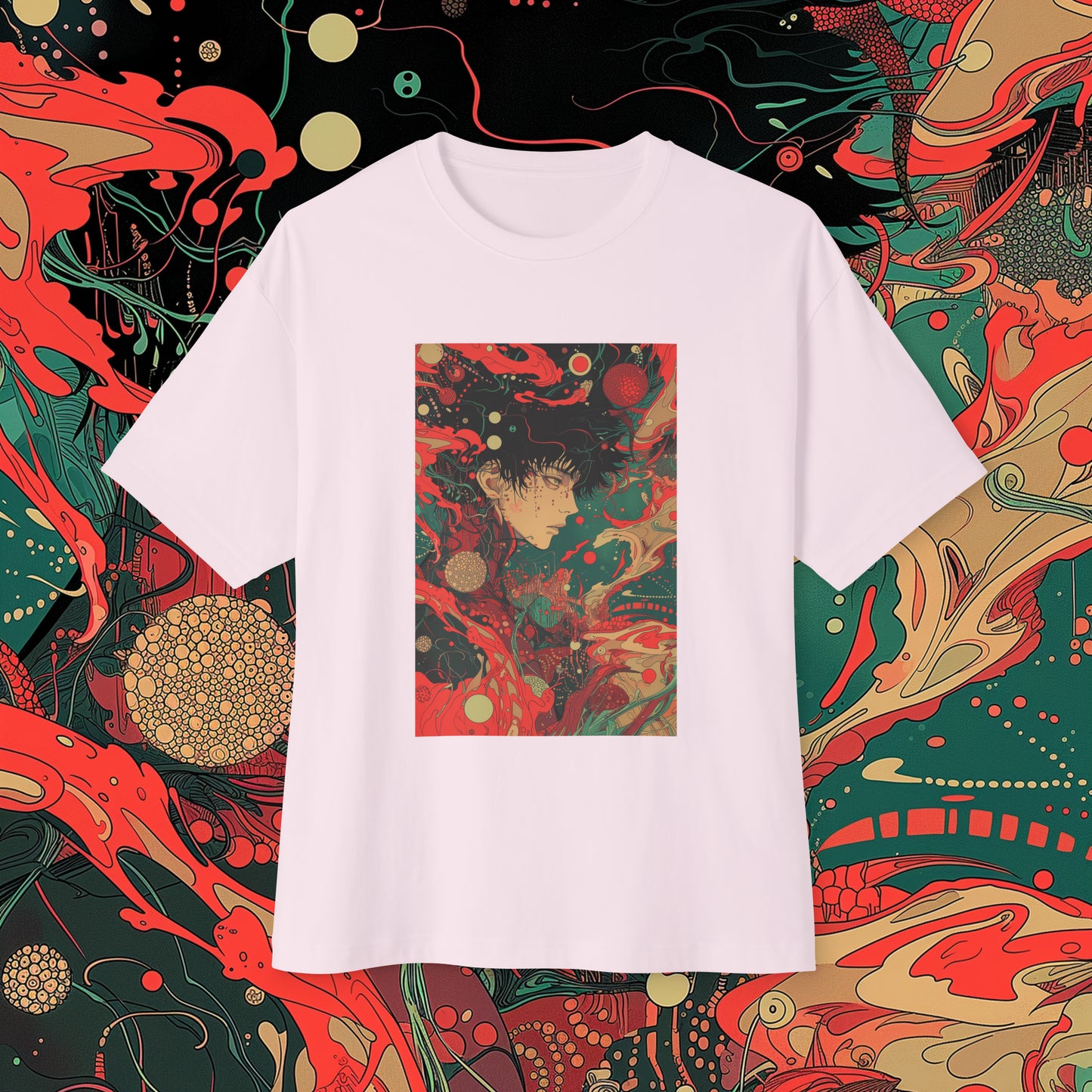 Oversized Relaxed Fit Cotton Boxy T-Shirt - PSYCHODELIA - Biolume Betrayer