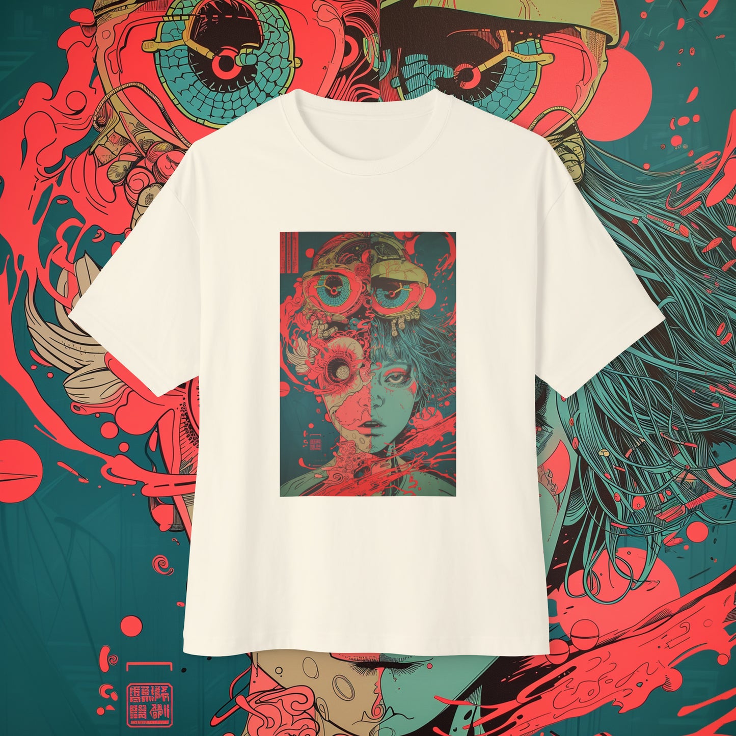 Oversized Relaxed Fit Cotton Boxy T-Shirt - PSYCHODELIA - Bloomphage Oracle