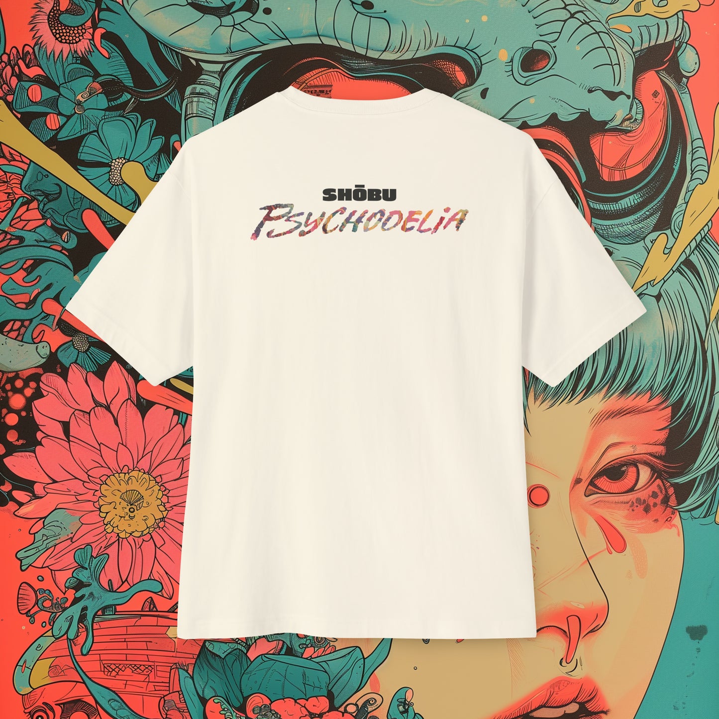 Oversized Relaxed Fit Cotton Boxy T-Shirt - PSYCHODELIA - Ophiocordyceps