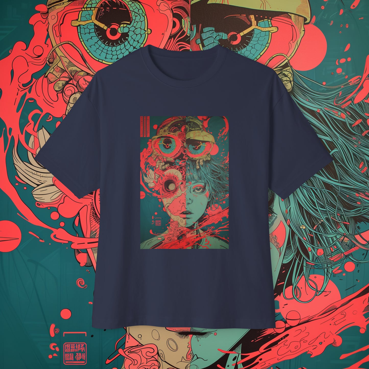 Oversized Relaxed Fit Cotton Boxy T-Shirt - PSYCHODELIA - Bloomphage Oracle