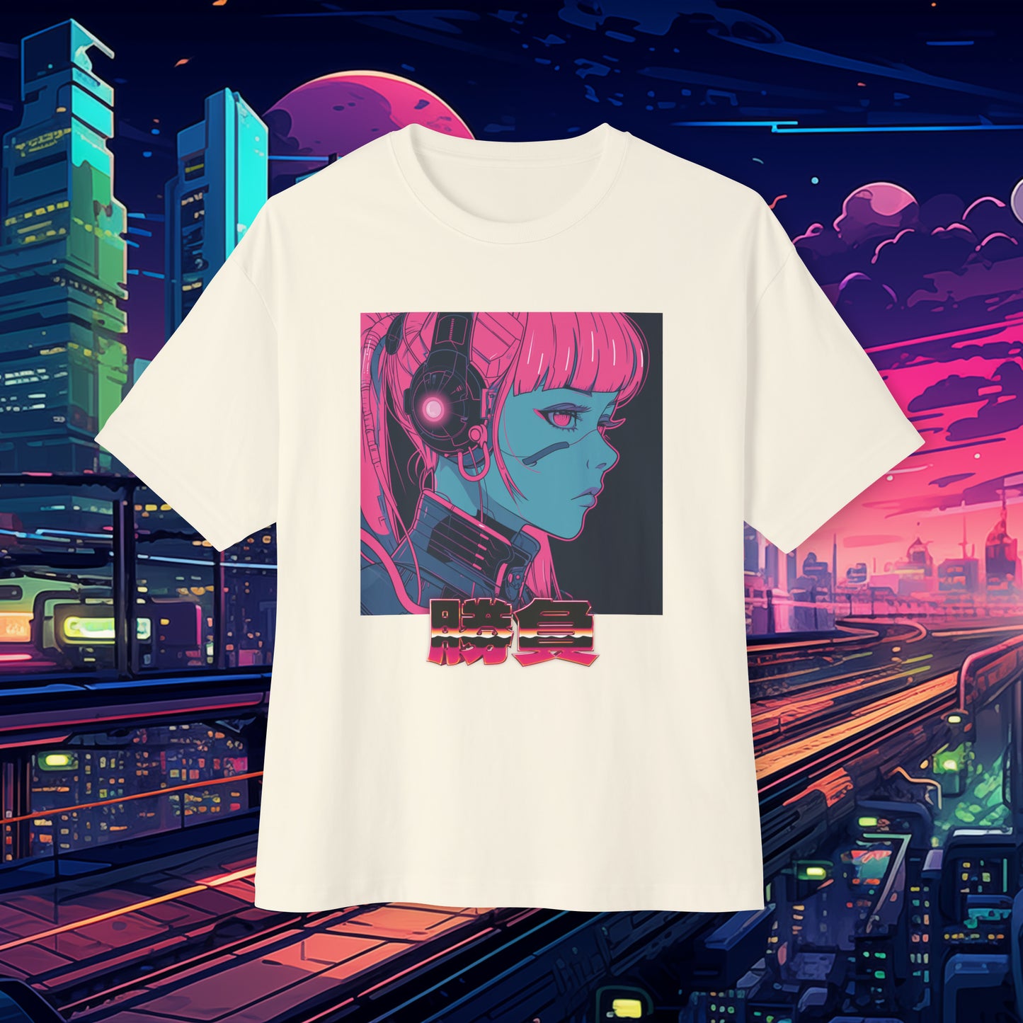 Oversized Relaxed Fit Cotton Boxy T-Shirt - SHŌBU CYBERVOID - Citizens of Neo-Tokyo - Circuit Whisperer