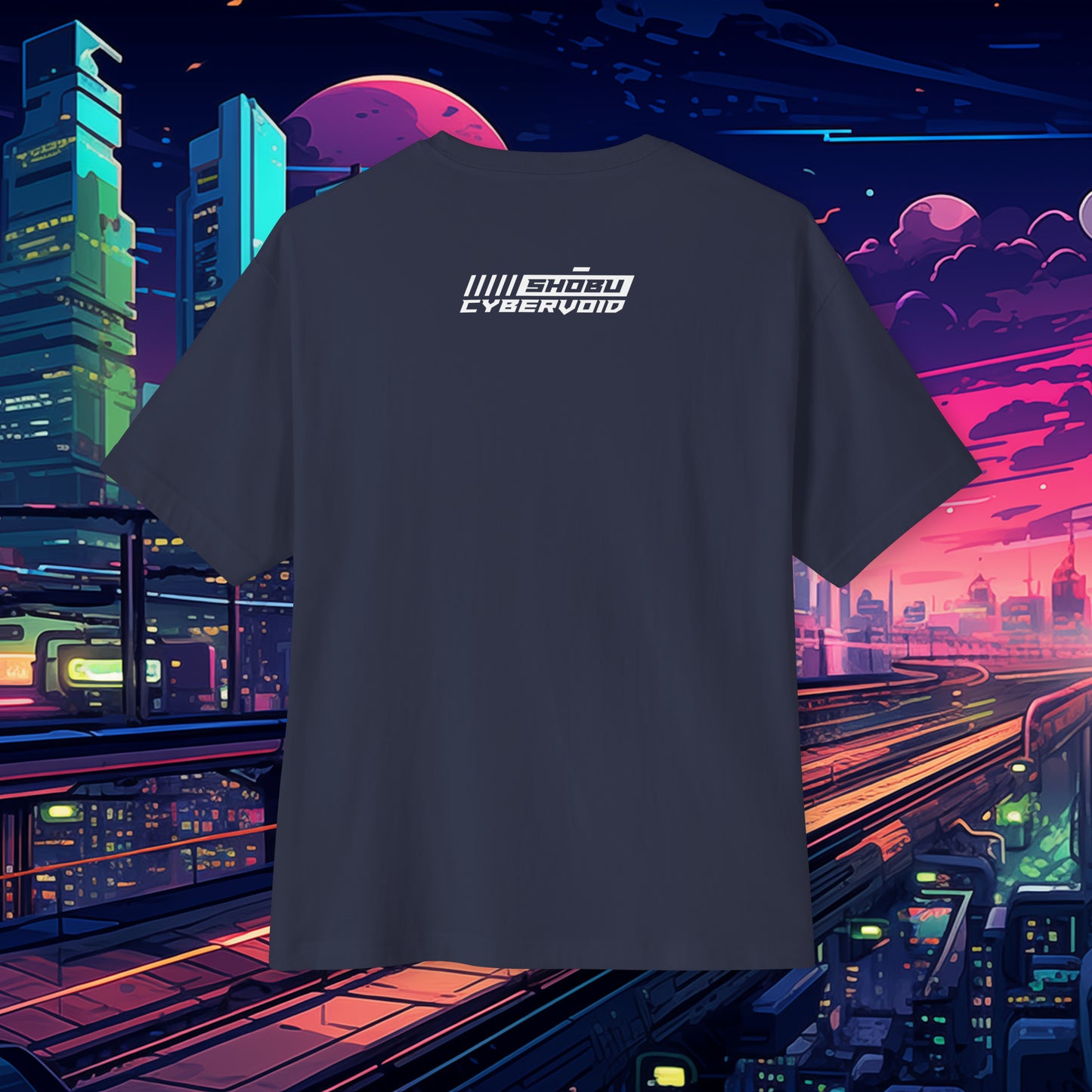 Oversized Relaxed Fit Cotton Boxy T-Shirt - SHŌBU CYBERVOID - Citizens of Neo-Tokyo - Circuit Whisperer
