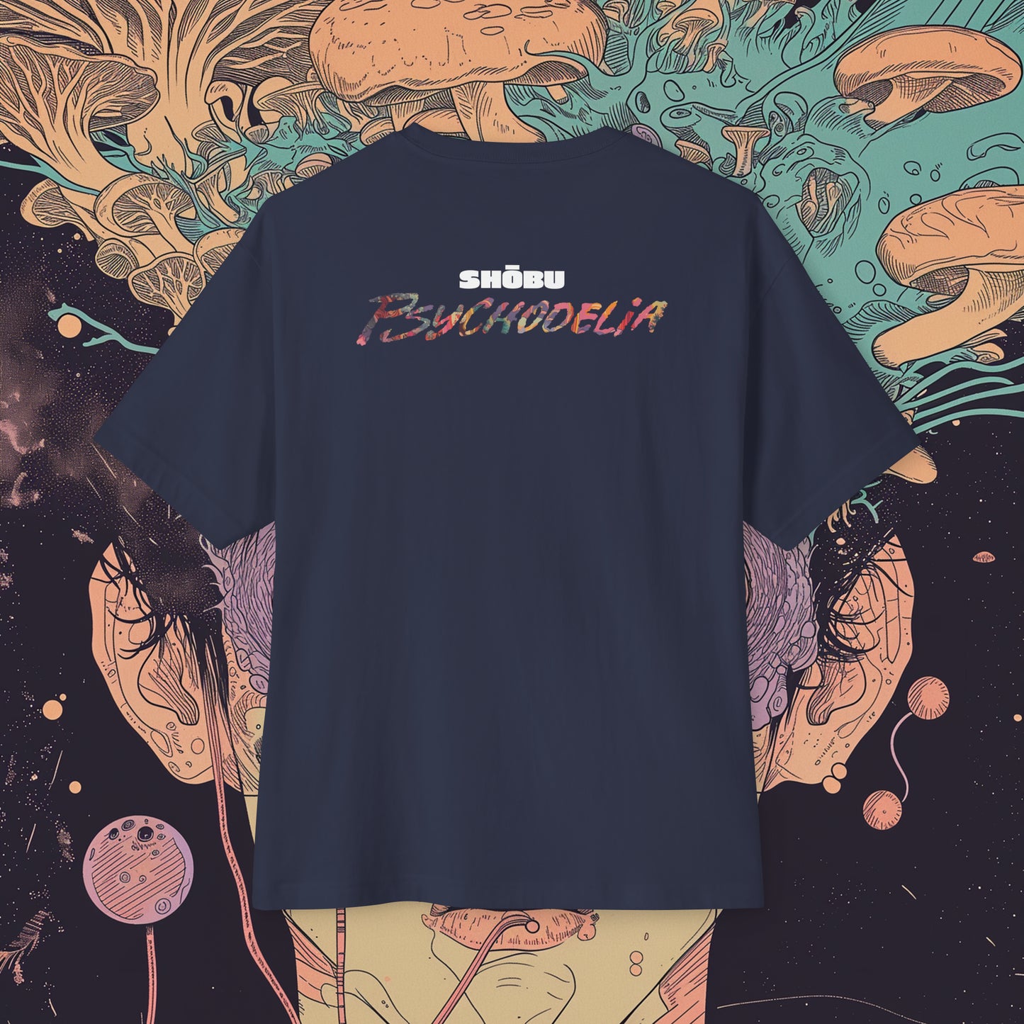 Oversized Relaxed Fit Cotton Boxy T-Shirt - PSYCHODELIA - Ghostnet Drifter