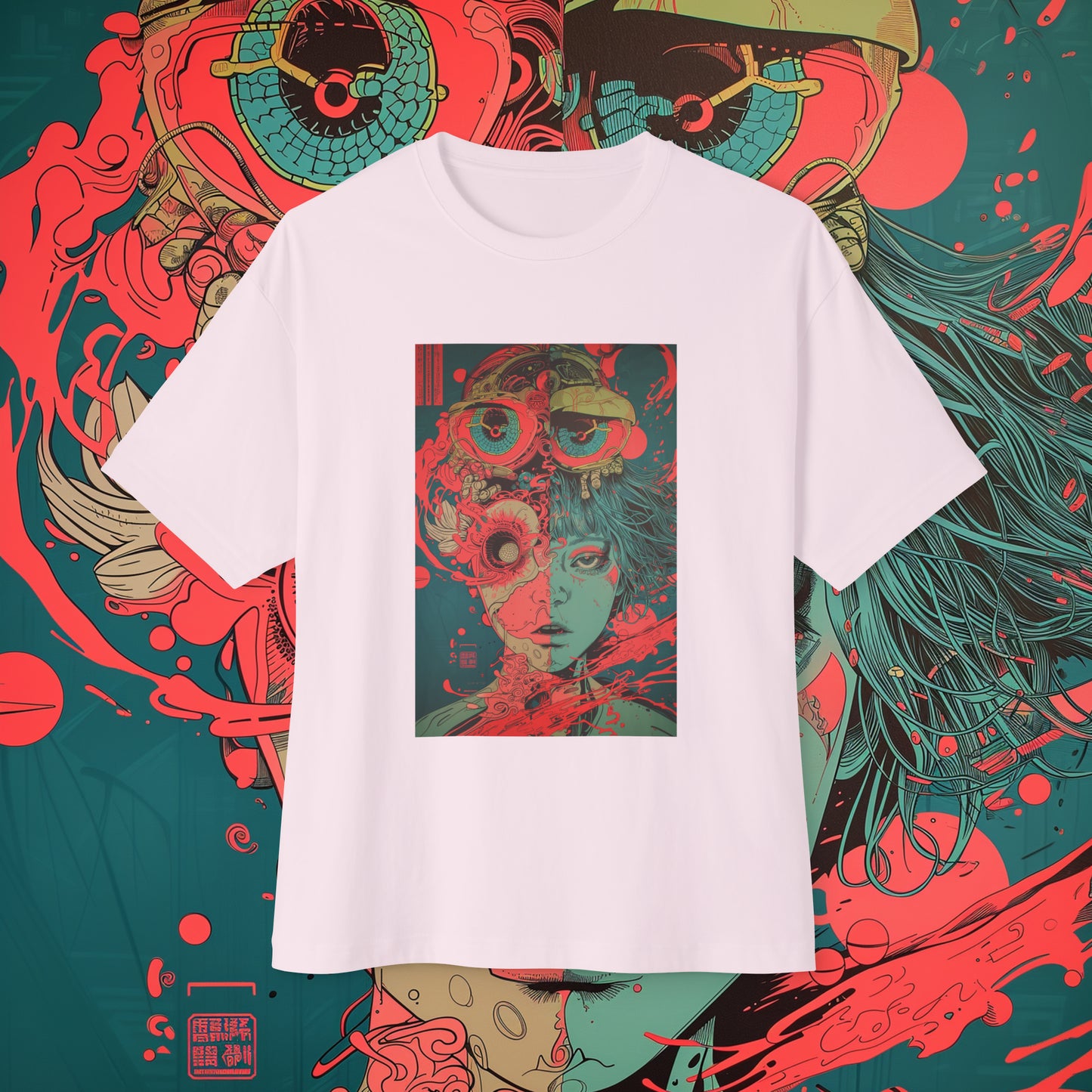 Oversized Relaxed Fit Cotton Boxy T-Shirt - PSYCHODELIA - Bloomphage Oracle