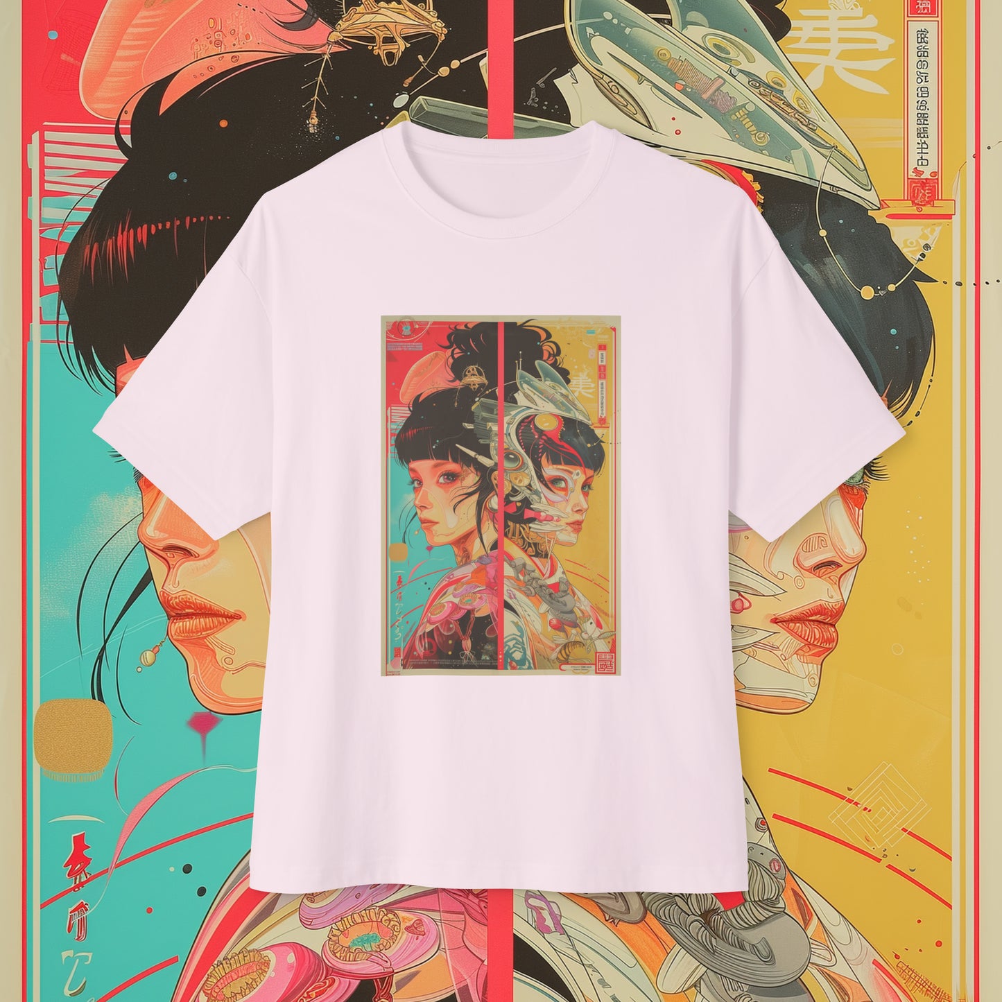 Oversized Relaxed Fit Cotton Boxy T-Shirt - PSYCHODELIA - Entangled Epiphanies