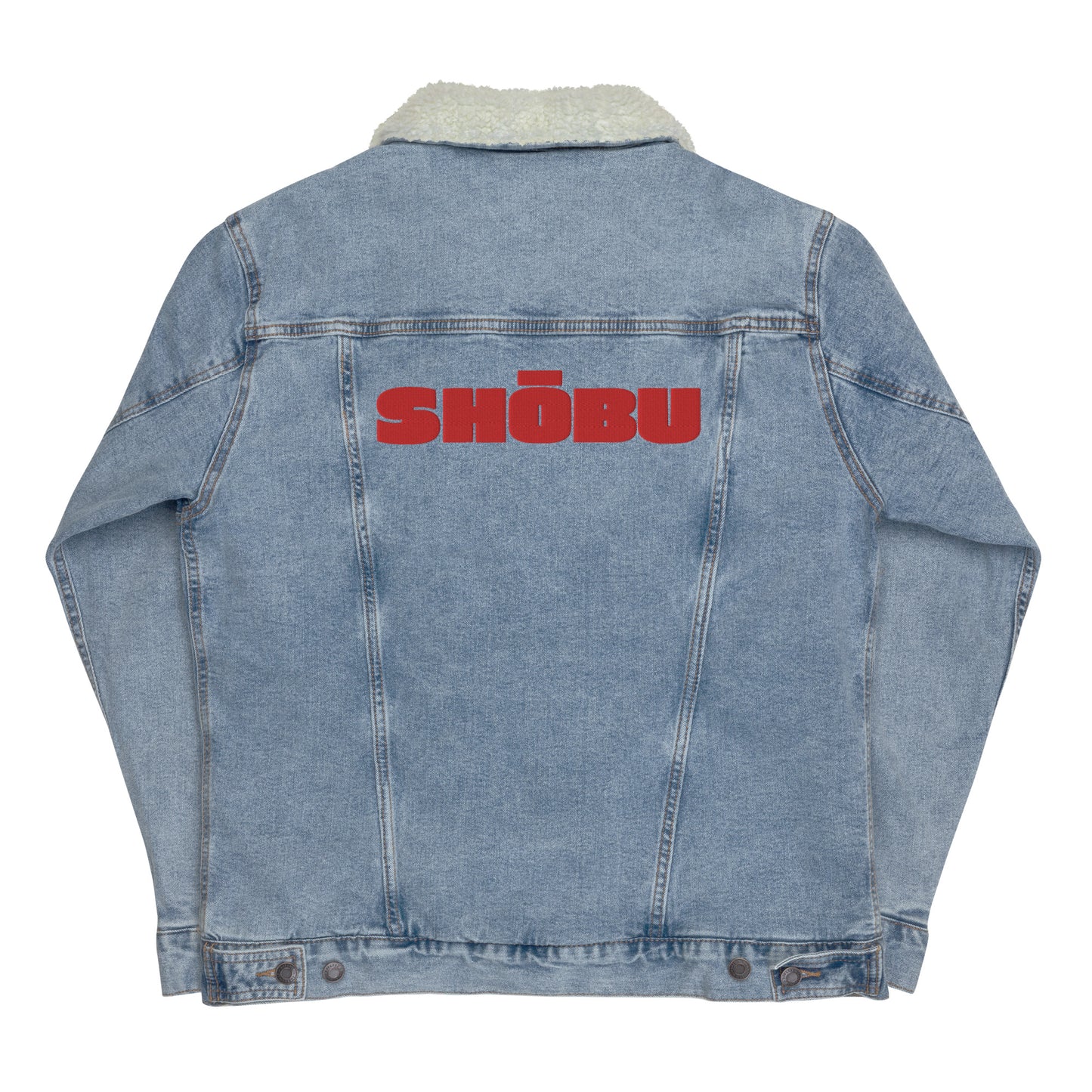 Embroidered Unisex Denim Sherpa Jacket - SHŌBU