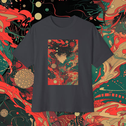 Oversized Relaxed Fit Cotton Boxy T-Shirt - PSYCHODELIA - Biolume Betrayer
