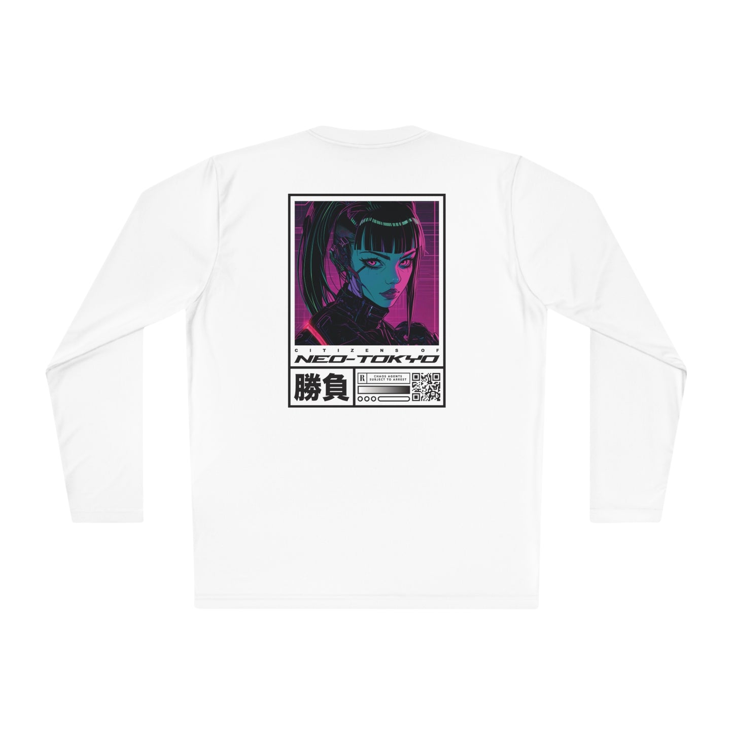 Ghost White Unisex Lightweight Long Sleeve Tee - Citizens of Neo-Tokyo