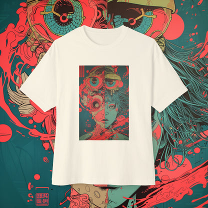 Oversized Relaxed Fit Cotton Boxy T-Shirt - PSYCHODELIA - Bloomphage Oracle