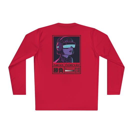 True Red Unisex Lightweight Long Sleeve Tee - Citizens of Neo-Tokyo