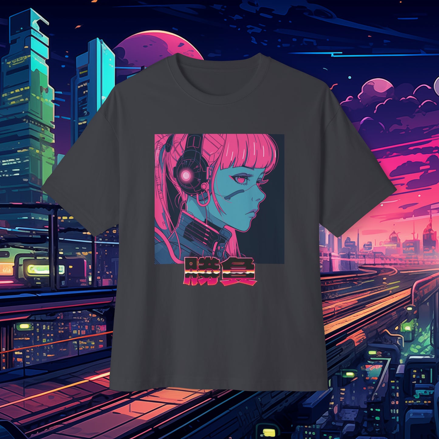 Oversized Relaxed Fit Cotton Boxy T-Shirt - SHŌBU CYBERVOID - Citizens of Neo-Tokyo - Circuit Whisperer