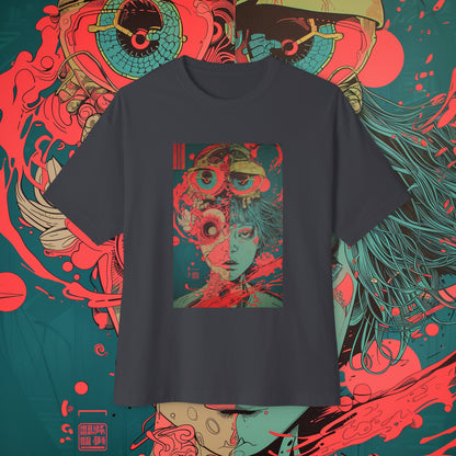 Oversized Relaxed Fit Cotton Boxy T-Shirt - PSYCHODELIA - Bloomphage Oracle