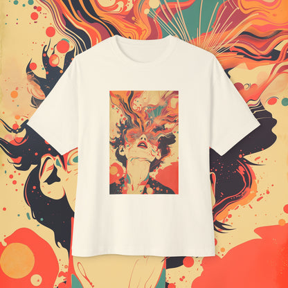 Oversized Relaxed Fit Cotton Boxy T-Shirt - PSYCHODELIA - Synaptic Sporecaster