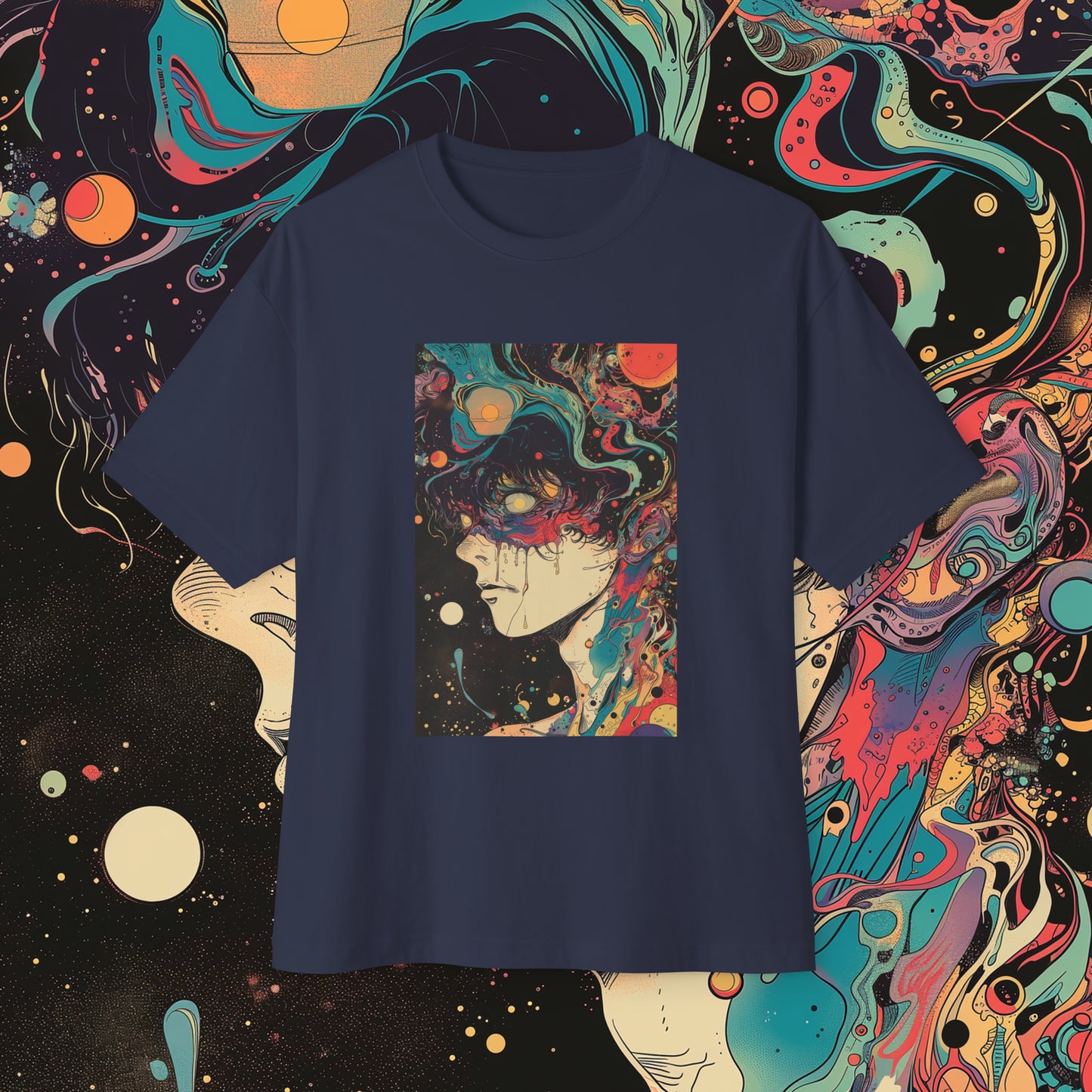 Oversized Relaxed Fit Cotton Boxy T-Shirt - PSYCHODELIA -  Network Necromancer