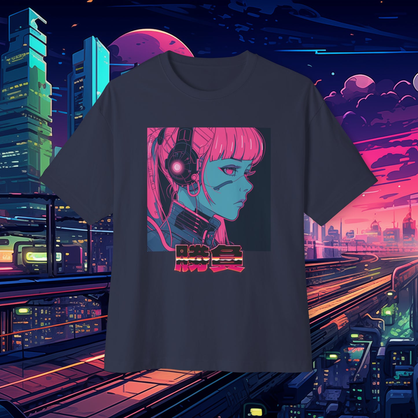 Oversized Relaxed Fit Cotton Boxy T-Shirt - SHŌBU CYBERVOID - Citizens of Neo-Tokyo - Circuit Whisperer