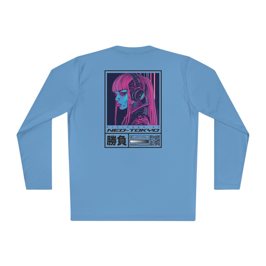 Electric Blue Unisex Lightweight Long Sleeve Tee - Citizens of Neo-Tokyo