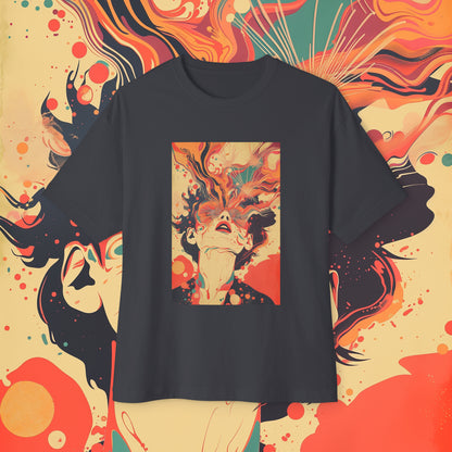 Oversized Relaxed Fit Cotton Boxy T-Shirt - PSYCHODELIA - Synaptic Sporecaster