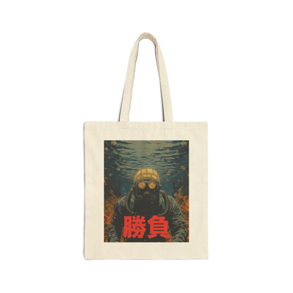 Heavy Fabric Cotton Canvas Tote Bag - Diver of the Terraformed Deep