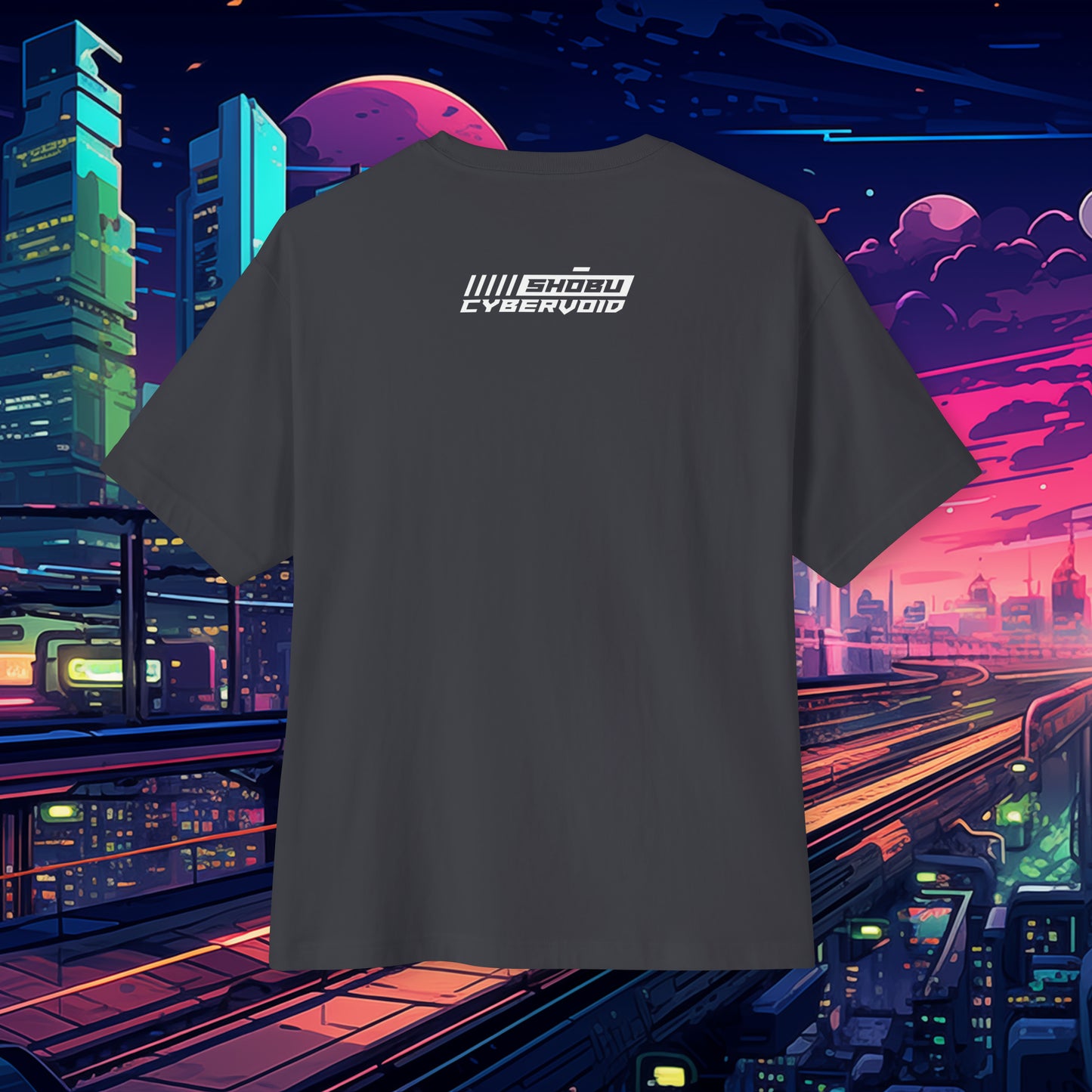Oversized Relaxed Fit Cotton Boxy T-Shirt - SHŌBU CYBERVOID - Citizens of Neo-Tokyo - Circuit Whisperer
