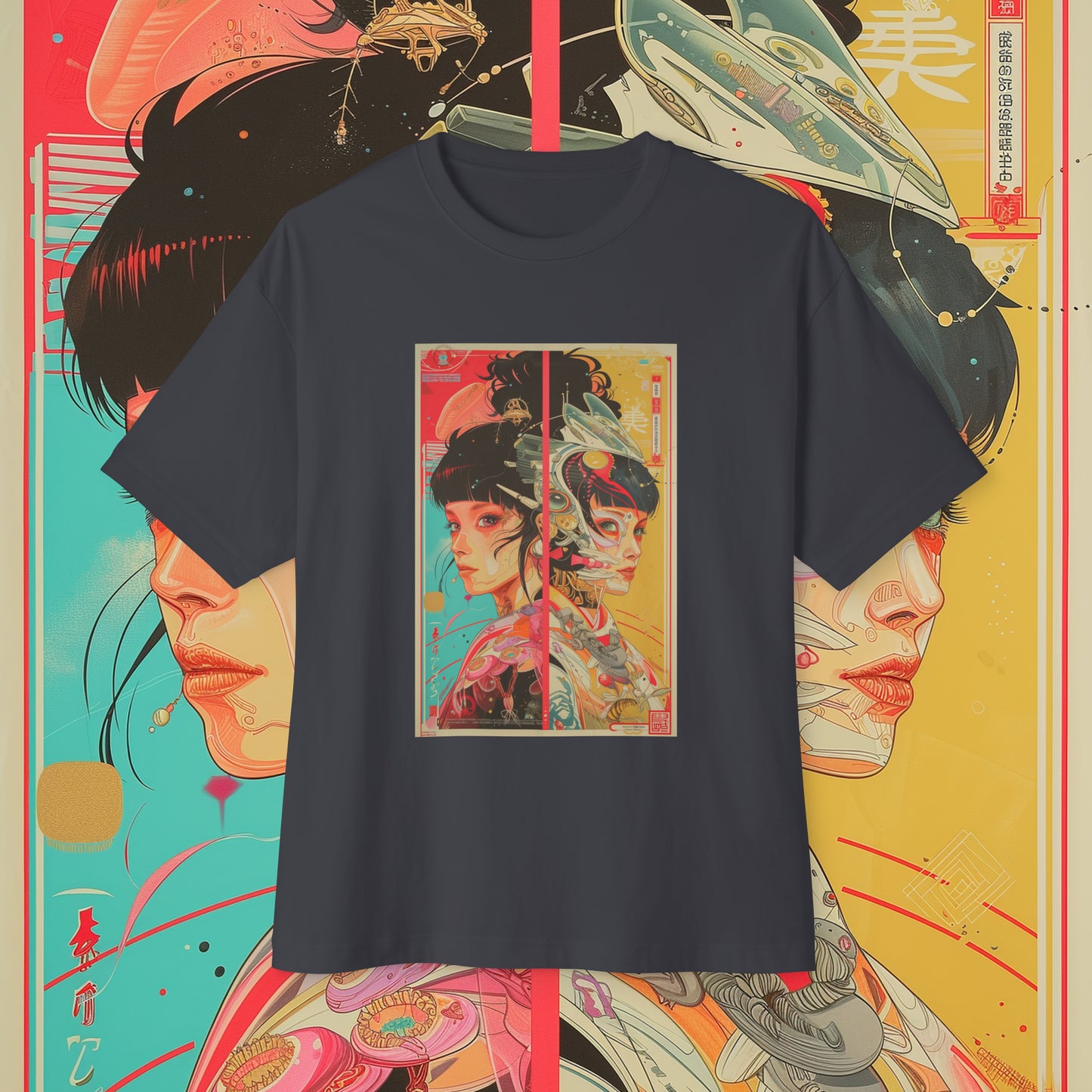 Oversized Relaxed Fit Cotton Boxy T-Shirt - PSYCHODELIA - Entangled Epiphanies