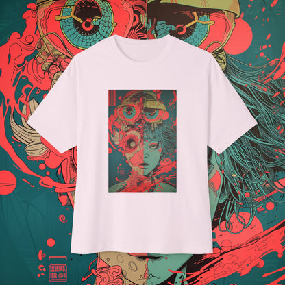 Oversized Relaxed Fit Cotton Boxy T-Shirt - PSYCHODELIA - Bloomphage Oracle