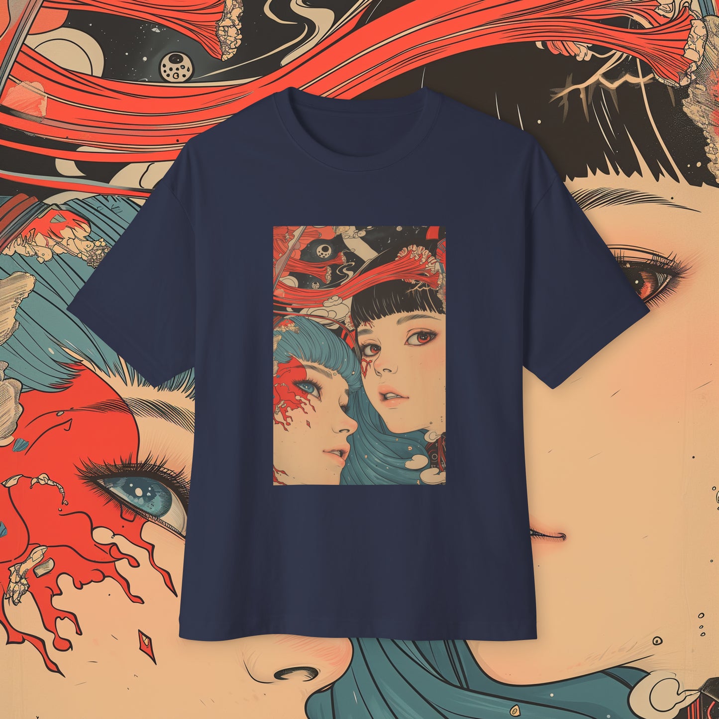 Oversized Relaxed Fit Cotton Boxy T-Shirt - PSYCHODELIA - Intangible Chordcasters